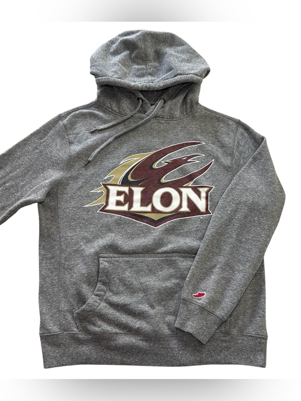 League Elon Phoenix Men’s Fleece Pullover Hoodie Sweatshirt Gray Logo NCAA sz S